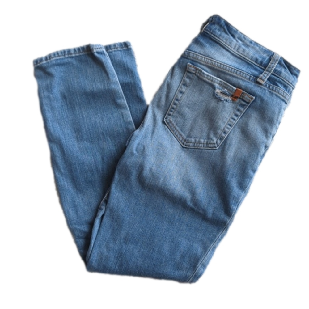 Joe's Jeans Distressed Dana Mid Rise Skinny Blue Ankle Jeans Size 27 Waist 26 In